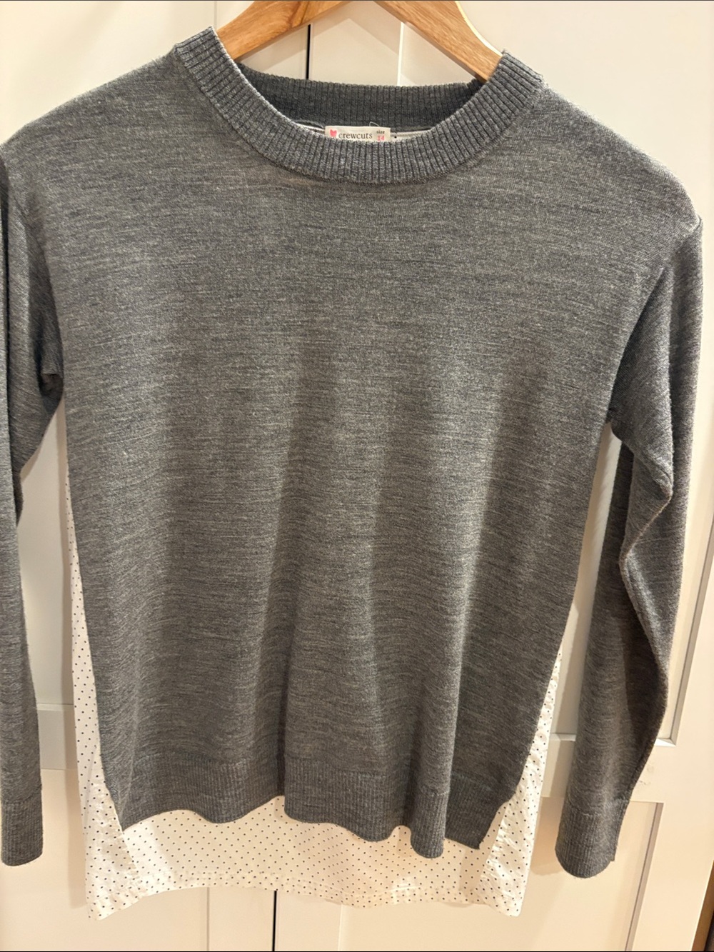 Crewcuts Gray Layered-Look Crewneck Sweater